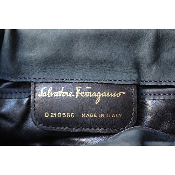 Salvatore Ferragamo - Vintage "Vara" Convertible Clutch in Blue Grey, Italy - Picture 4 of 11